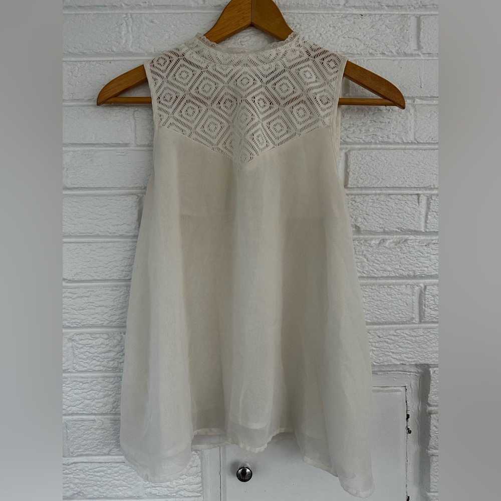 Guess Cream Babydoll Blouse